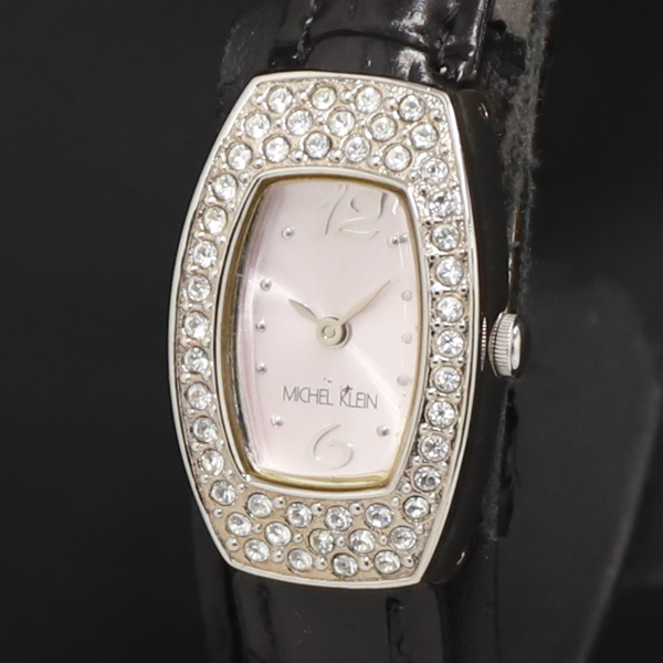QZ MICHEL KLEIN 石付 V010-D019 ピンク文字盤 レディース腕時計 2000000 NSK KRK拍卖