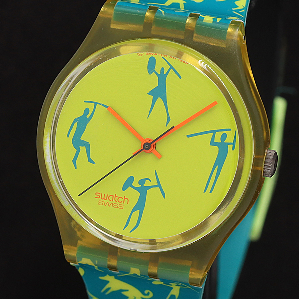 保/箱付 スウォッチ アフリカン QZ イエロー文字盤 メンズ腕時計 2000000 NSK SMZ拍卖