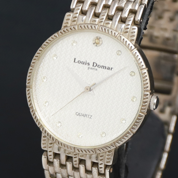 QZ LOUIS DOMAR 石付 LD-01G シルバ―文字盤 レディース腕時計 2000000 NSK KRK拍卖