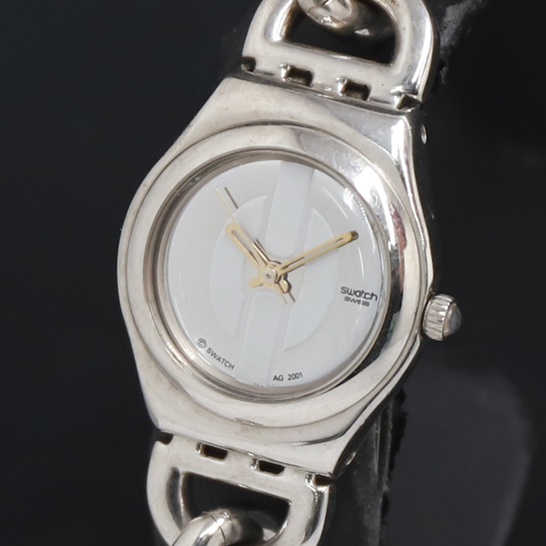 稼働 QZ スウォッチ アイロニー ミラー文字盤 レディース腕時計 2000000 NSK KRK拍卖