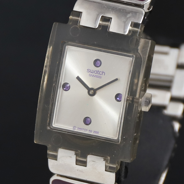 QZ スウォッチ 石付 650 シルバ―文字盤 レディース腕時計 2000000 NSK KRK拍卖