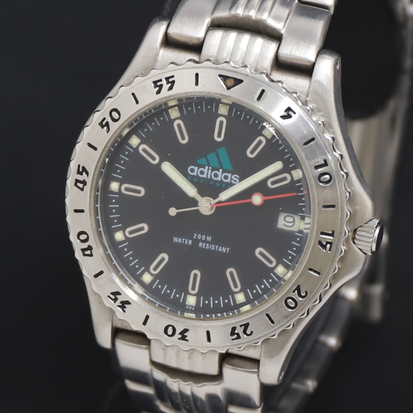 QZ アディダス 200M 10-0035 黒文字盤 デイト レディース腕時計 2000000 NSK KRK拍卖