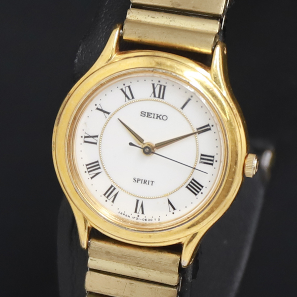稼働 QZ セイコー スピリット 1F21-0D00 白文字盤 レディース腕時計 2000000 NSK KRK拍卖