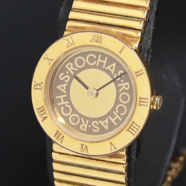 稼働 QZ 良品 ROCHAS 552 MR21 ゴールド文字盤 レディース腕時計 2000000 NSK KRK拍卖