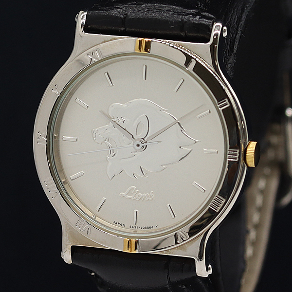 保/箱付 稼働 良品 シチズン 西武ライオンズ 6A31-K00691 QZ シルバー文字盤 メンズ腕時計 2000000 NSK SMZ拍卖