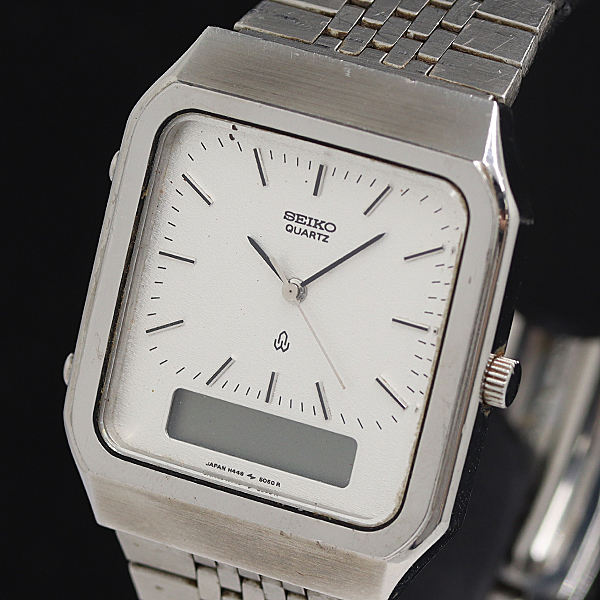 セイコー H449-5050 QZ ホワイト文字盤 メンズ腕時計 2000000 NSK SRR拍卖