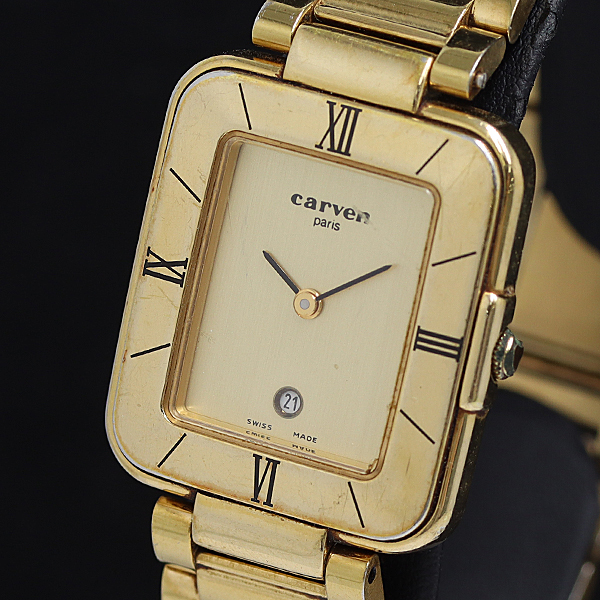 稼働 良品 カルヴェン 38-135G QZ ゴールド文字盤 レディース腕時計 2000000 NSK SRR拍卖