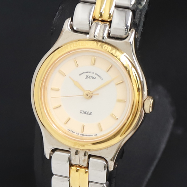 稼働 QZ 良品 YOU D852N2-00 シルバ―文字盤 レディース腕時計 2000000 NSK KRK拍卖