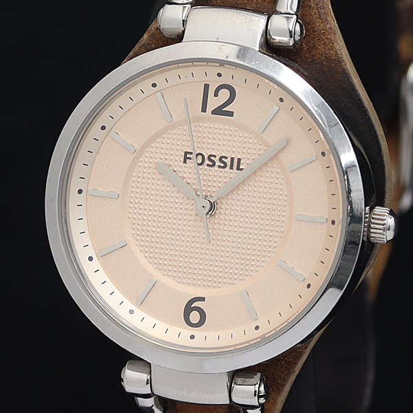 稼動 良品 フォッシル QZ ブロンズ文字盤 レディース腕時計 OGH 2000000 NSK拍卖