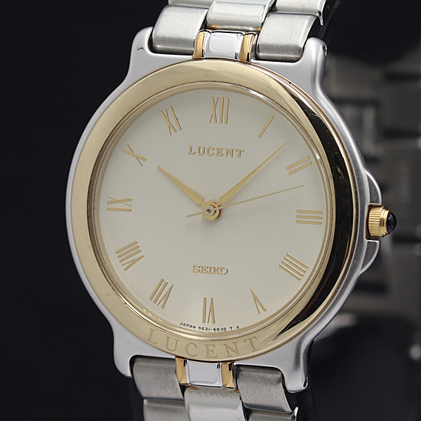 稼働 良品 セイコー ルーセント 5E21-6B70 アイボリー文字盤 QZ メンズ腕時計 NSY 2000000 NSK拍卖