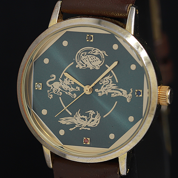 稼働 水晶院 九星四神福来時計 石付 QZ 青文字盤 メンズ腕時計 OGH 2000000 NSK拍卖