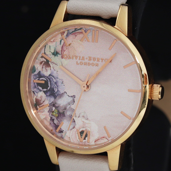 稼働 美品 オリビアバートン 11.366.880 QZ フラワー柄文字盤 レディース腕時計 KRH 2000000 NSK拍卖