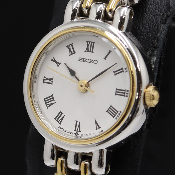 稼働 良品 セイコー QZ ホワイト文字盤 1F21-0A30 レディース腕時計 2000000 NSK KMR拍卖