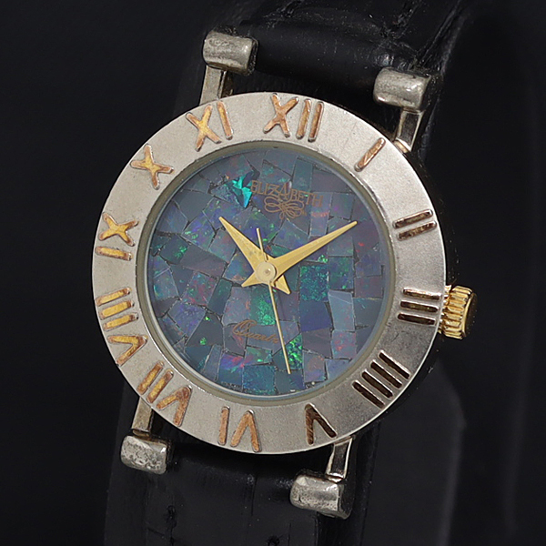 稼動 QZ 良品 エリザベス モザイクパール文字盤 ラウンド レディース腕時計 2000000 NSK KRK拍卖