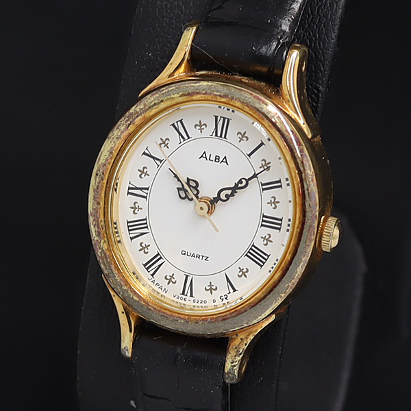 稼動 QZ セイコー アルバ V306-5170 白文字盤 レディース腕時計 2000000 NSK KRK拍卖