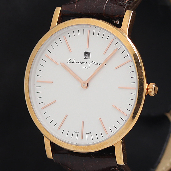 稼動 良品 サルバトーレマーラ SM-17109-11 QZ 白文字盤 メンズ腕時計 AOY 2000000 NSK拍卖