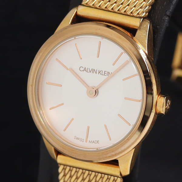 箱付 稼働 良品 カルバンクライン K3M 236 QZ シルバー文字盤 レディース腕時計 KRH 2000000 NSK拍卖