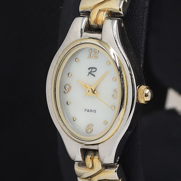 稼動 良品 ロベルタディカメリーノ ブレスウォッチ QZ コンビカラー 白シェル文字盤 レディース腕時計 AOY 2000000 NSK拍卖