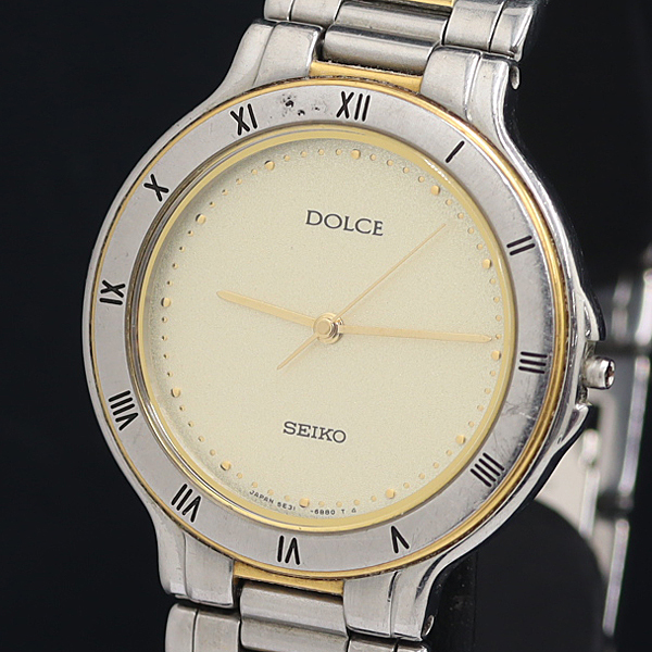 セイコー ドルチェ QZ ゴールド文字盤 5E81-6B8A メンズ腕時計 OGH 2000000 NSK拍卖