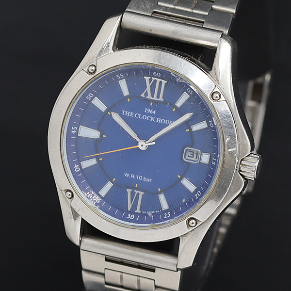 稼働 QZ クロックハウス CH102M 青文字盤 デイト レディース腕時計 KRK 2000000 NSK拍卖