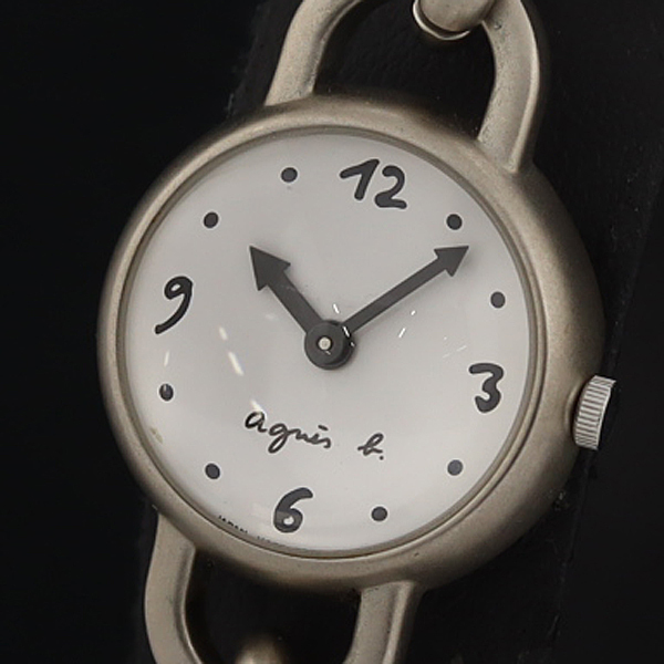 箱/保付き アニエスベー QZ ドーム型 ラウンド シルバー文字盤 レディース腕時計 2000000 NSK MTM拍卖