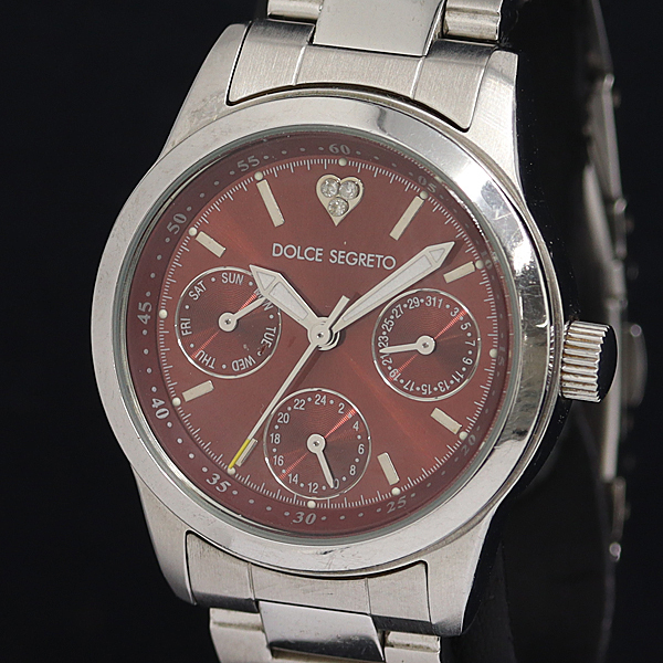 稼動 ドルチェセグレート デイデイト 赤文字盤 石付 QZ レディース腕時計 OGH 2000000 NSK拍卖