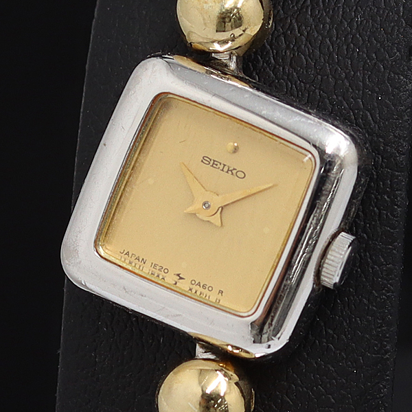 セイコー 1E20-5A00 QZ ゴールド文字盤 レディース腕時計 KTR 2000000 NSK拍卖