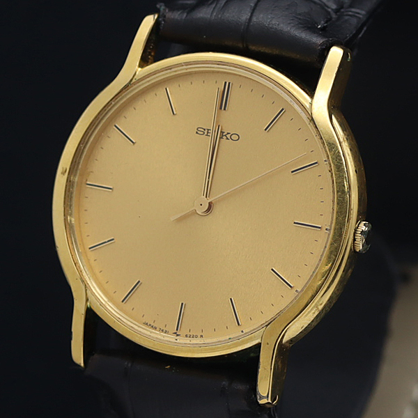 セイコー QZ 7431-5170 ラウンド ゴールド文字盤 メンズ腕時計 2000000 NSK MTM拍卖