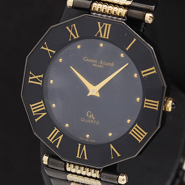 箱付 稼働 Gianni Accardi GA19M QZ 黒文字盤 レディース腕時計 2000000 NSK IGR拍卖