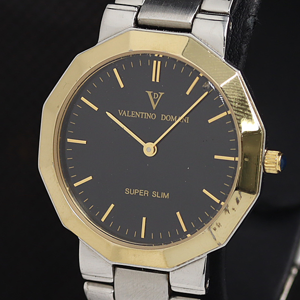 稼動 良品 バレンチノドマーニ スーパースリム VD-1017 QZ 黒文字盤 レディース腕時計 AOY 2000000 NSK拍卖