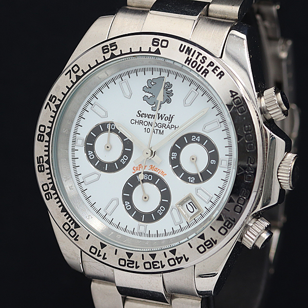稼動 セブンウルフ QZ SW2020R クロノグラフ 青文字盤 メンズ腕時計 OGH 2000000 NSK拍卖