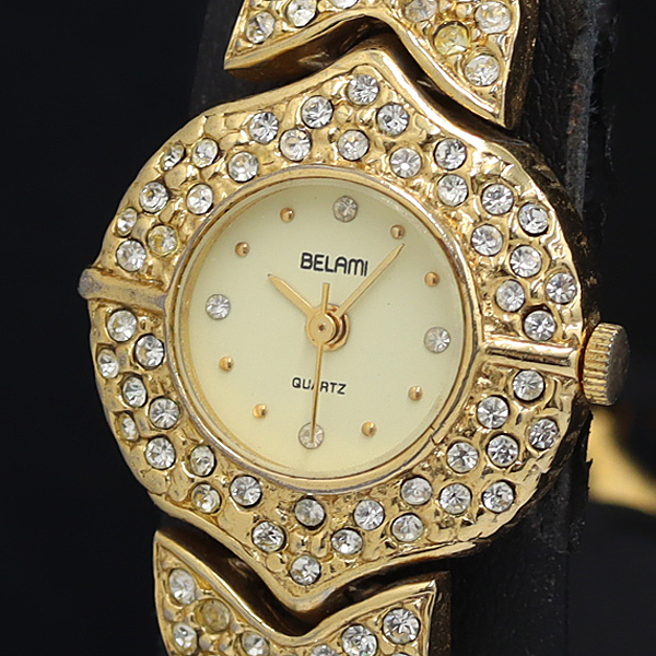 稼動 良品 べラミ 548 QZ アイボリー文字盤 石付 レディース腕時計 OGH 2000000 NSK拍卖