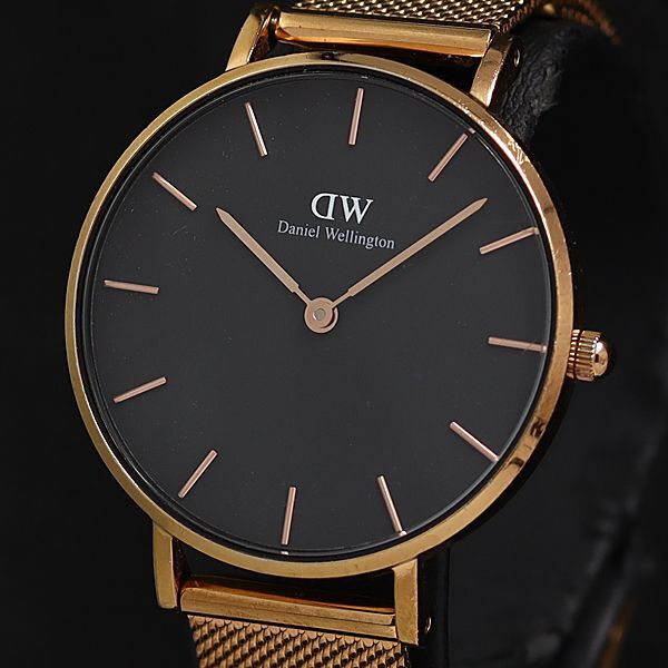 稼働 良品 ダニエルウェリントン B32R1 QZ 黒文字盤 レディース腕時計 OSW 2000000 NSK拍卖