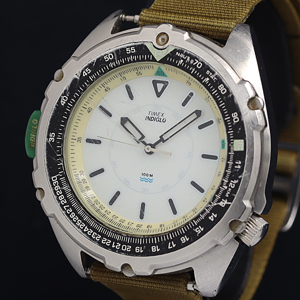 タイメックス インディグロ QZ 白文字盤 100M メンズ腕時計 OGH 2000000 NSK拍卖