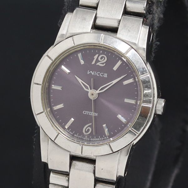 稼動 QZ シチズン ウィッカ 1032-S004951 グレー文字盤 レディース腕時計 KRK 2000000 NSK拍卖