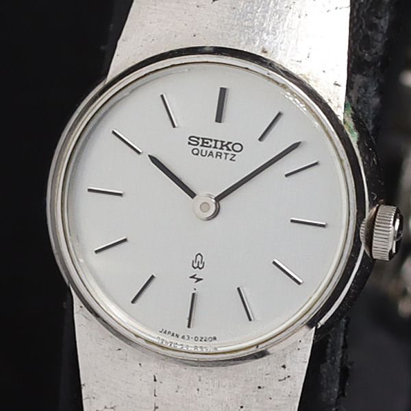 稼動 セイコー QZ 43-0040 シルバー文字盤 ラウンド レディース腕時計 2000000 NSK OMI拍卖