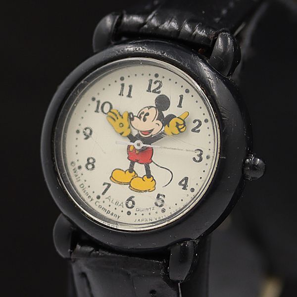 稼働 セイコー QZ ホワイト文字盤 ミッキーマウス キャラクターウォッチ V811-0550 レディース腕時計 KMR 2000000 NSK拍卖