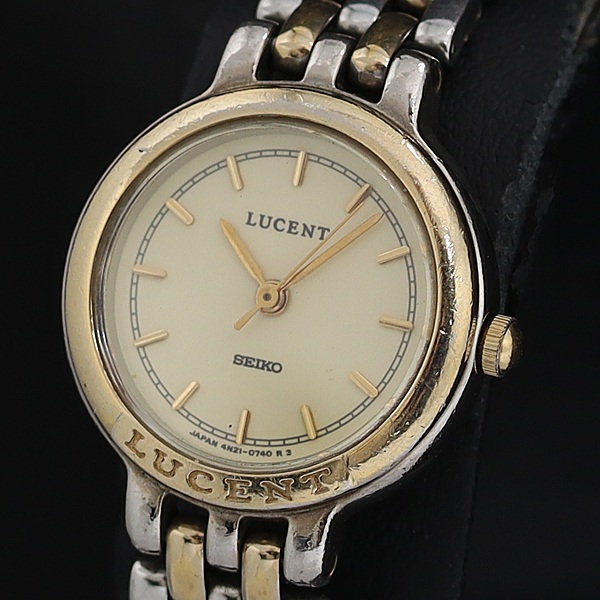 稼働 良品 セイコー ルーセント 4N21-0350 QZ アイボリー文字盤 レディース腕時計 OSW 2000000 NSK拍卖