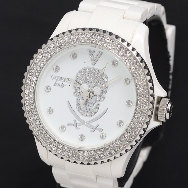 稼動 QZ VABENE 石付 白文字盤 ラウンド レディース腕時計 KRK 2000000 NSK拍卖