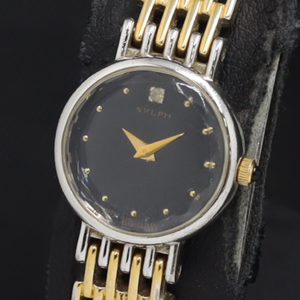 稼動 QZ シチズン 2200-241002YO 石付 黒文字盤 レディース腕時計 KRK 0561000 11ERT拍卖