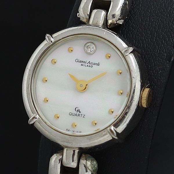 稼働 ジャンニアッカルディ GA-14LI QZ 白シェル文字盤 石付 1P レディース腕時計 OSW 2000000 NSK拍卖