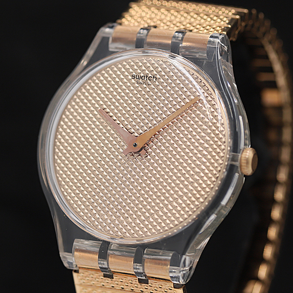 保/箱付 稼働 良品 スウォッチ ラウンド QZ オレンジ文字盤 メンズ腕時計 TKD 2000000 NSK拍卖