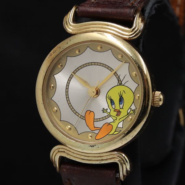 稼働 ワーナーブラザーズ トゥイーティー ラウンド QZ シルバー文字盤 レディース腕時計 TKD 2000000 NSK拍卖