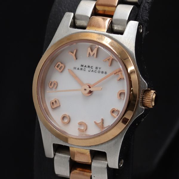 稼働 マークバイマークジェイコブス MBM3261 ラウンド QZ ホワイト文字盤 レディース腕時計 TKD 2000000 NSK拍卖