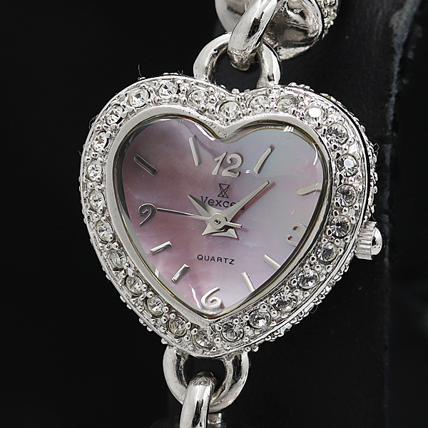 ヴェクセル 72086 ハート ストーンベゼル バングルウォッチ QZ シェル文字盤 レディース腕時計 TKD 2000000 NSK拍卖