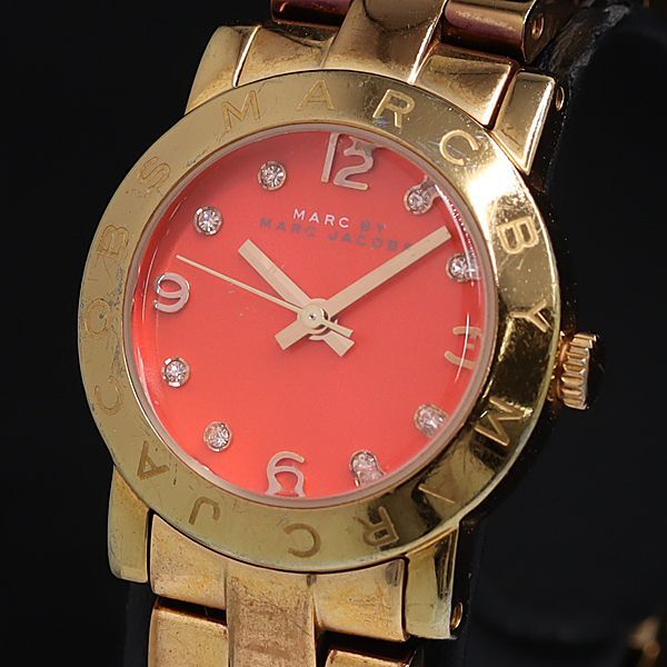 稼動 マークバイマークジェイコブス MBM3305 QZ 石付 赤文字盤 レディース腕時計 KTR 2000000 NSK拍卖