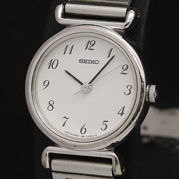 稼動 セイコー 4N21-0050 QZ 白文字盤 レディース腕時計 AOY 2000000 NSK拍卖