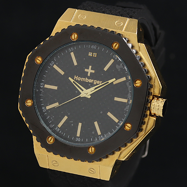 稼働 良品 オムバーガー QZ 1156/1000 ブラック文字盤 メンズ腕時計 YUM 2000000 NSK拍卖