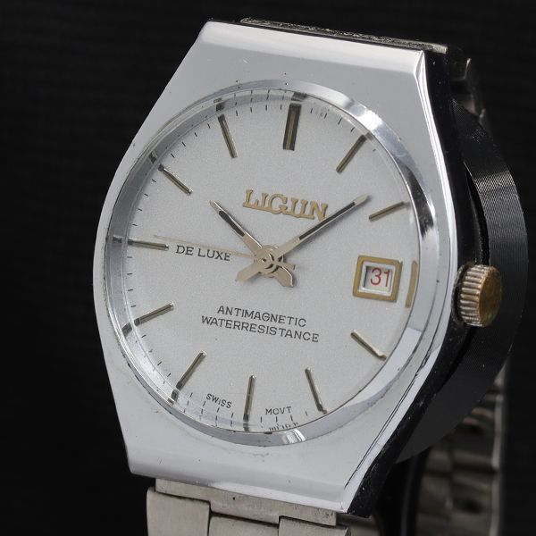 LIGUN デラックス デイト 手巻き シルバー文字盤 メンズ腕時計 TKD 2000000 NSK拍卖