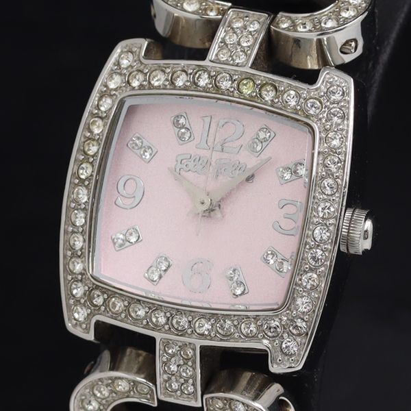 稼動 フォリフォリ WF5T120BP QZ ピンク文字盤 石付 ダイヤベゼル レディース腕時計 KRH 2000000 NSK拍卖